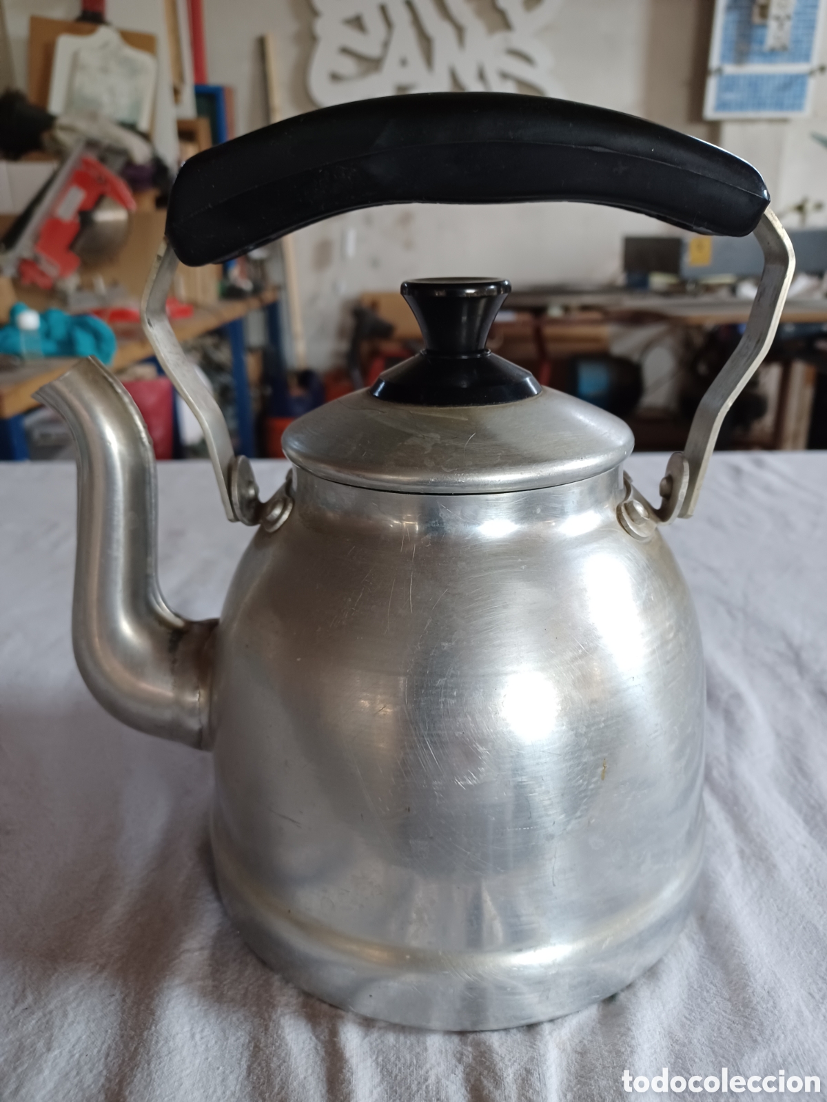Vintage: Tetera de aluminio a&ntilde;os 60. - Foto 1