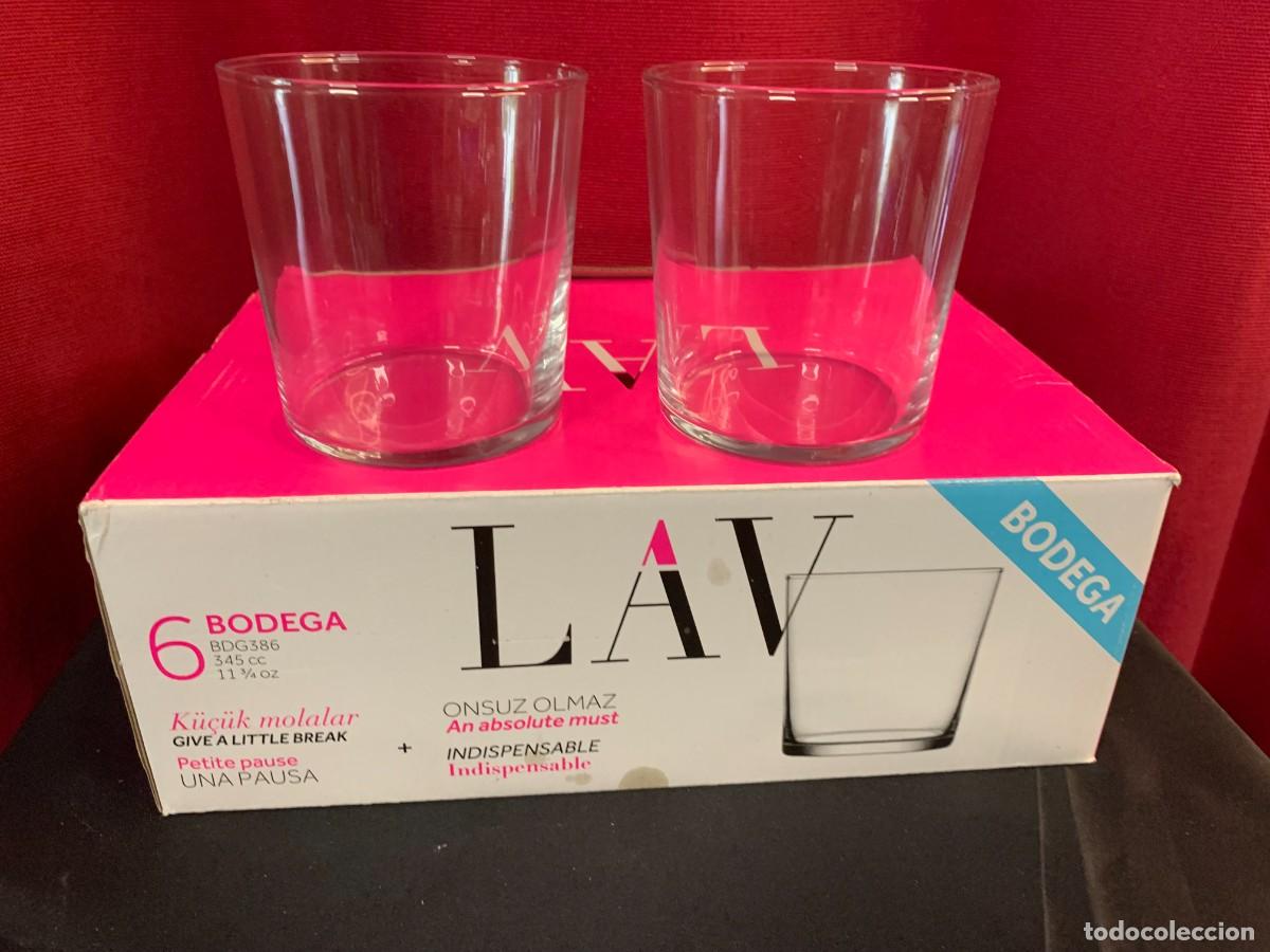 Vintage: MENAJE; LOTE 6 VASOS BODEGA MARCA LAV 345 CL