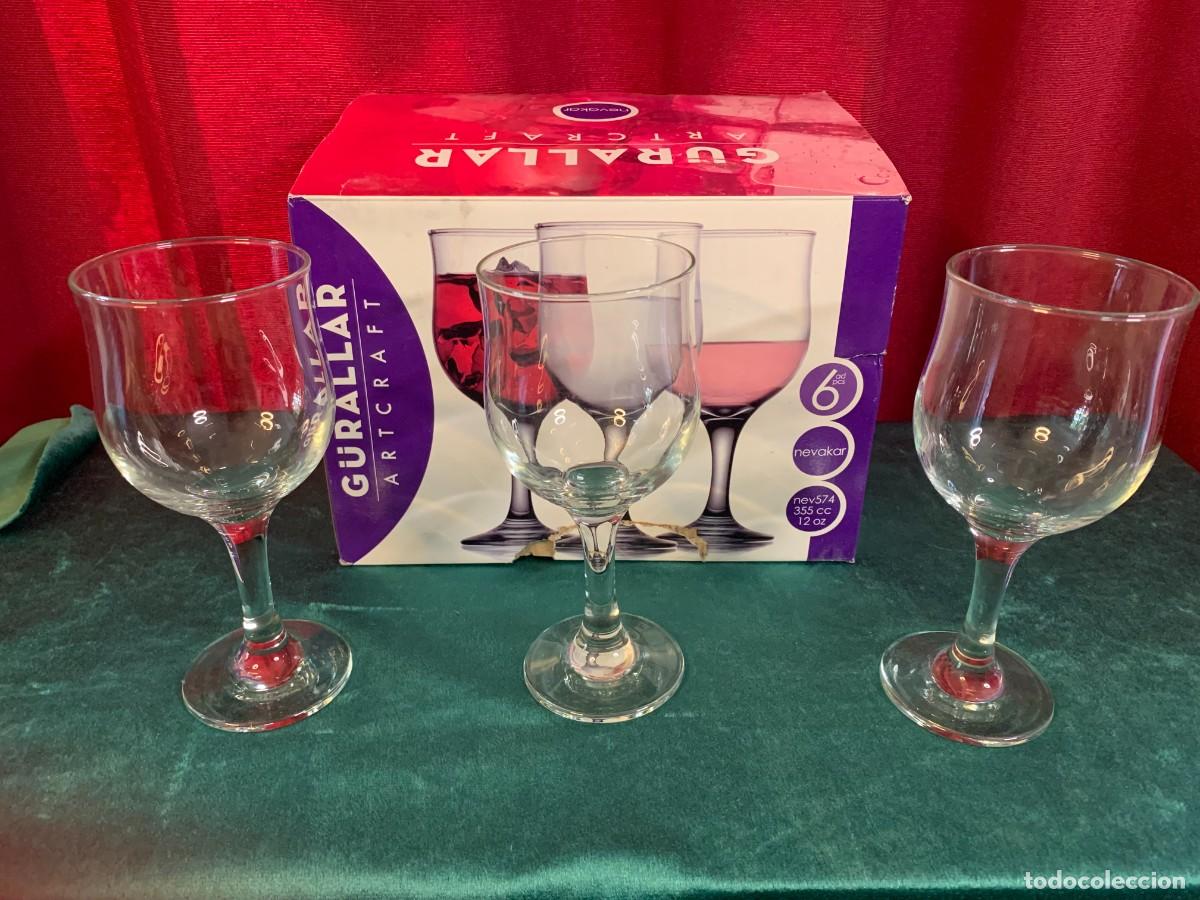 Vintage: MENAJE; LOTE 6 COPAS DE VINO GURALLAR - NEVAKAR 355 CC.