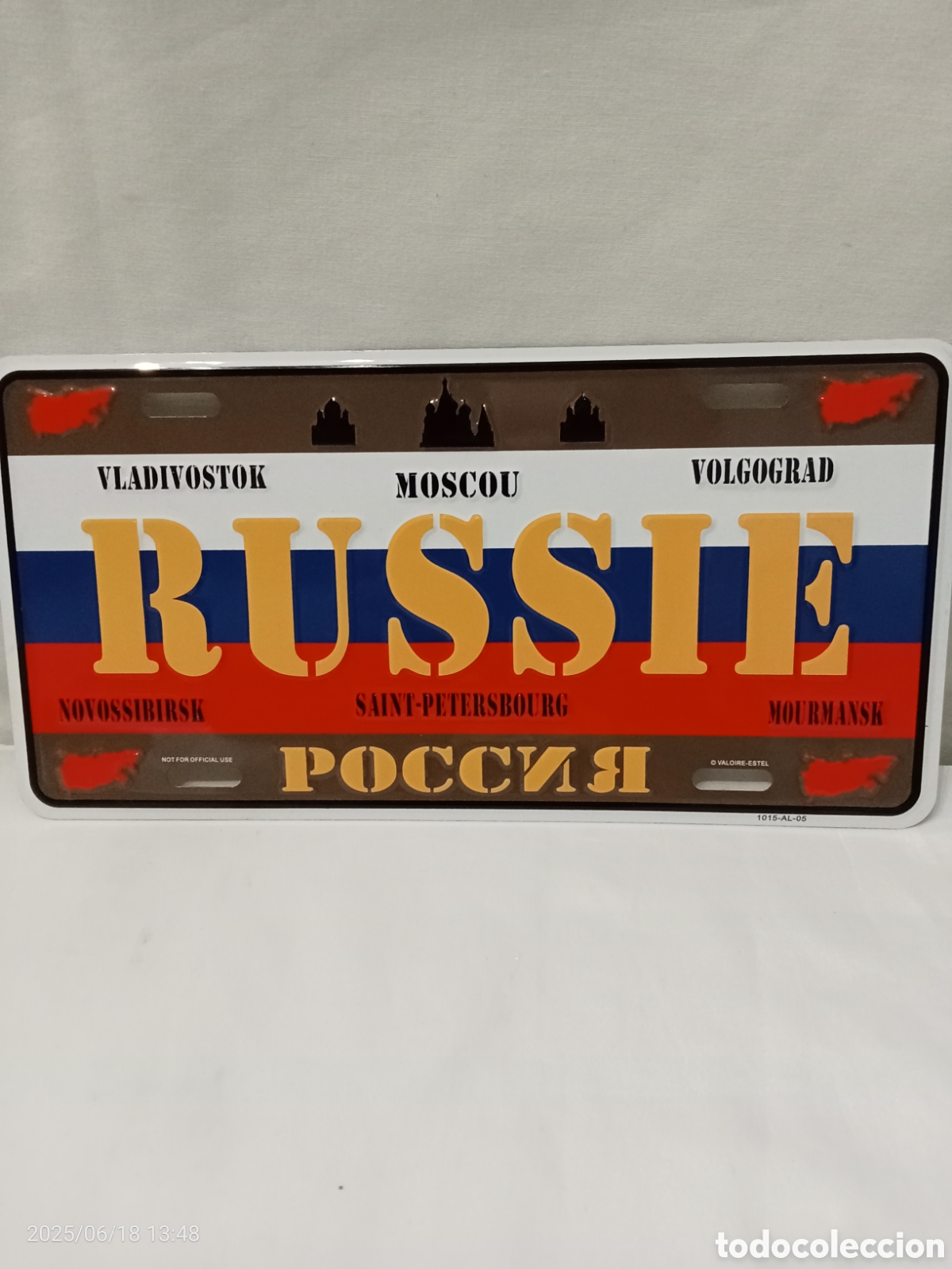 Vintage: PLACA MET&Aacute;LICA DE RUSIA - Foto 2