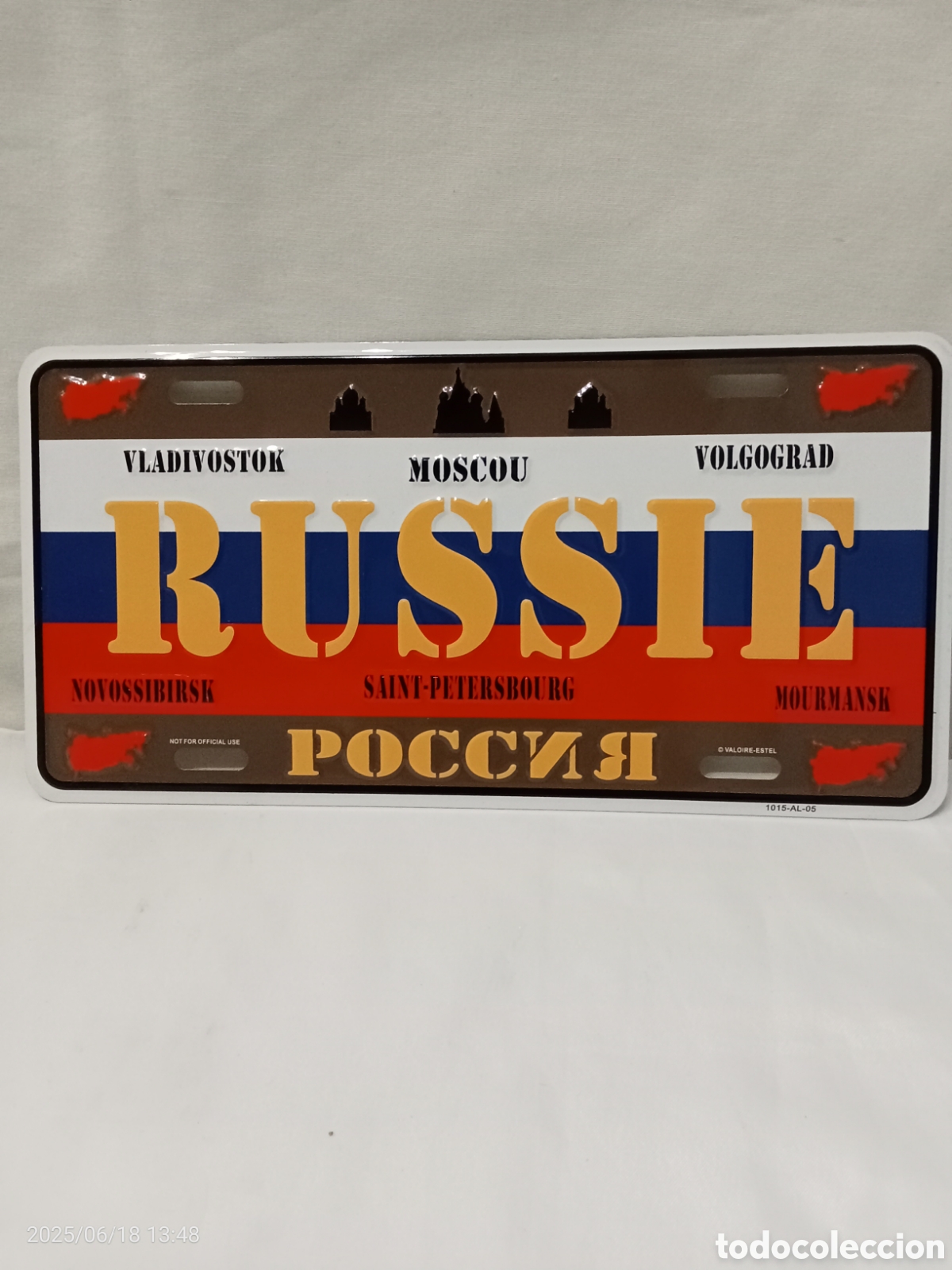 Vintage: PLACA MET&Aacute;LICA DE RUSIA - Foto 1