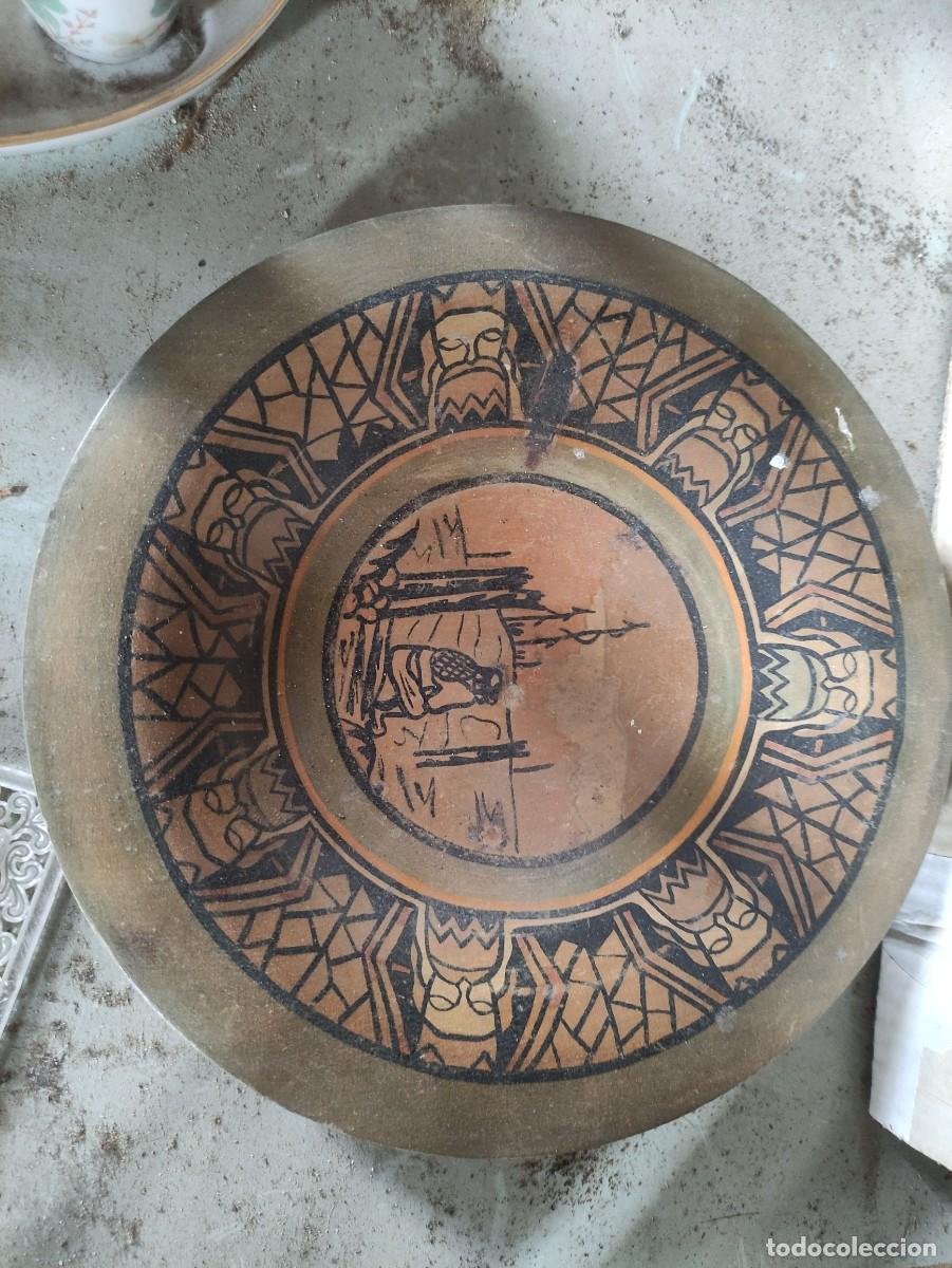 Vintage: Plato pintado, de madera - Foto 1