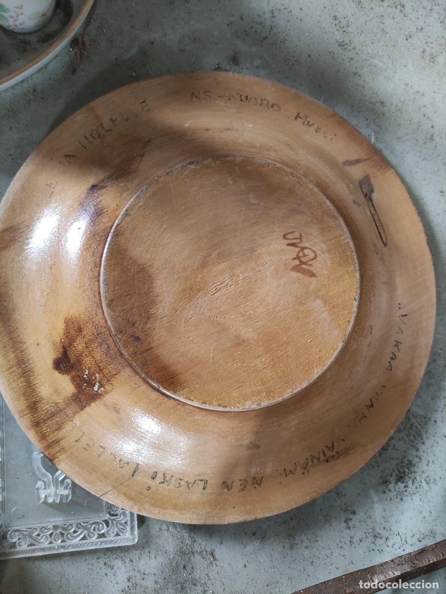 Vintage: Plato pintado, de madera - Foto 2