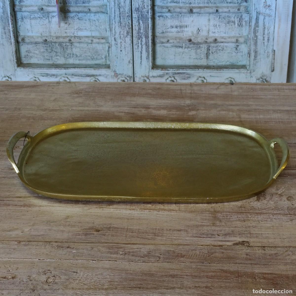 Vintage: Bandeja metal dorado mate - Foto 2