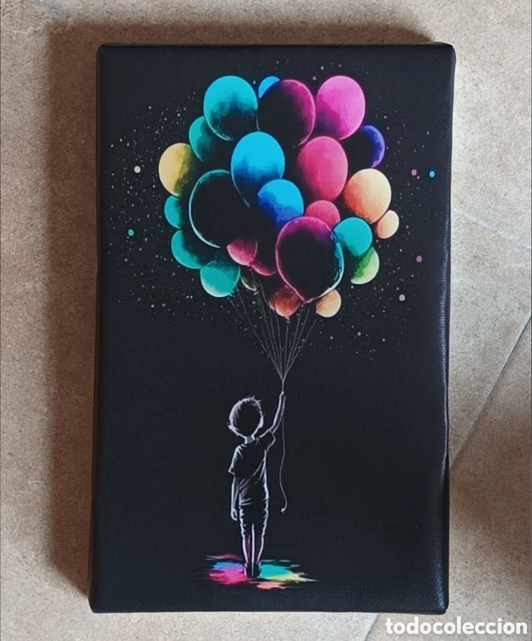 Vintage: Cuadro cartel NI&Ntilde;O con GLOBOS - Foto 1