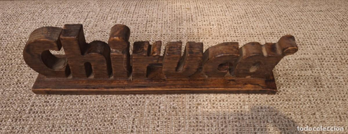 Vintage: R&oacute;tulo de madera vintage de la marca CHIRUCA - Foto 2