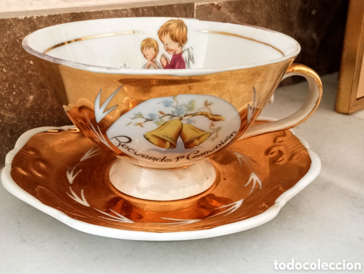 Vintage: Taza y plato. Rdo de mi 1&deg; Comuni&oacute;n. - Foto 3