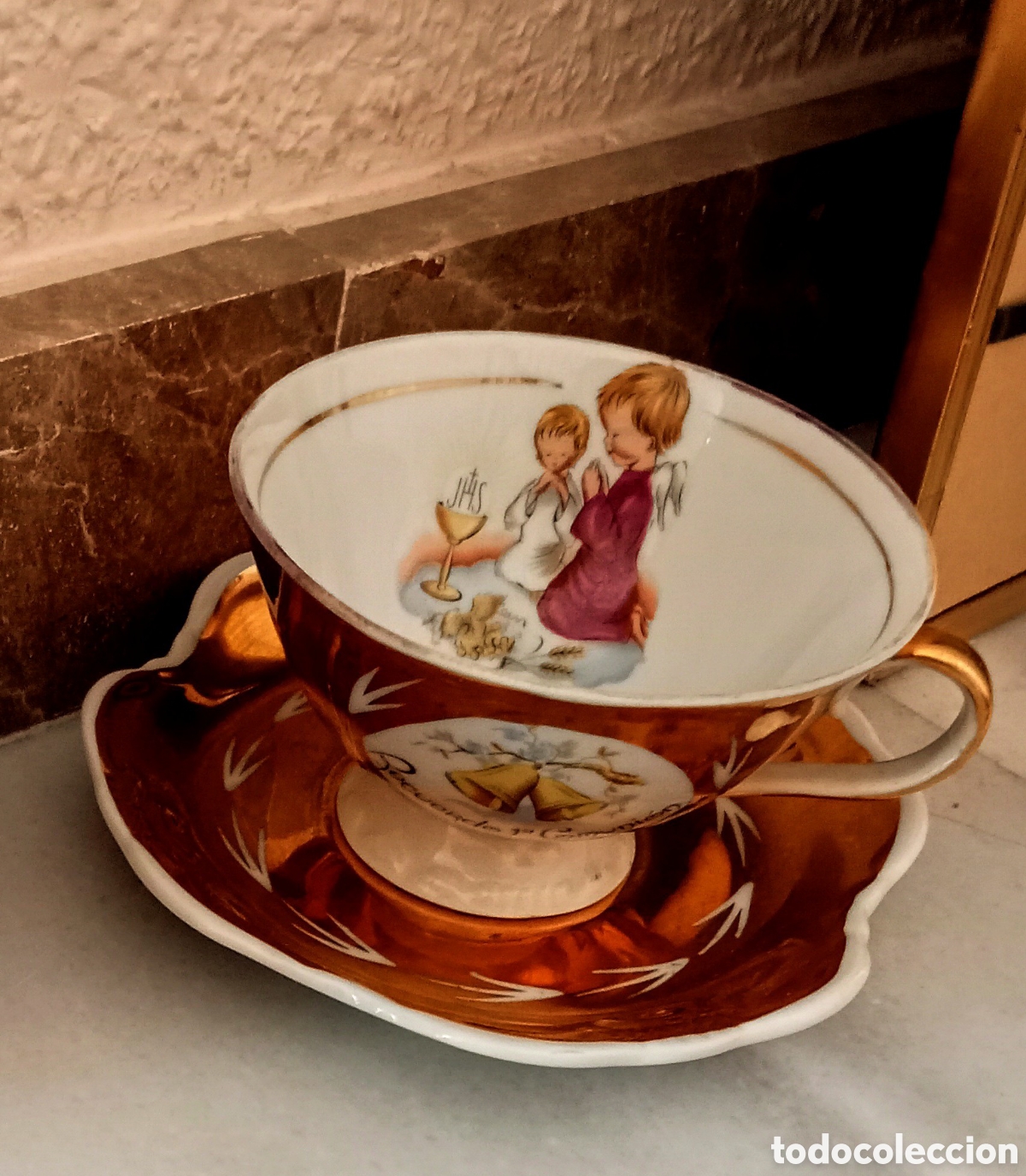 Vintage: Taza y plato. Rdo de mi 1&deg; Comuni&oacute;n. - Foto 6
