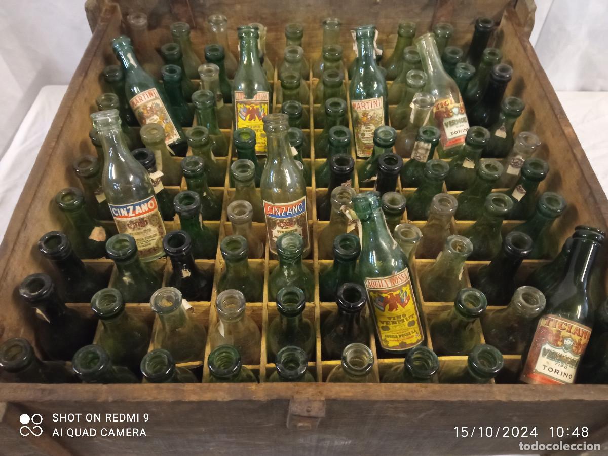 Vintage: Caja de madera de Cinzano con botellas - Foto 8