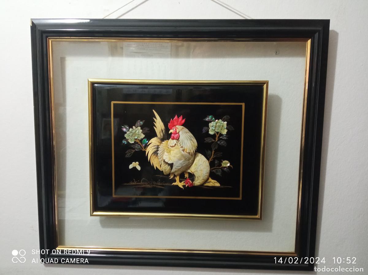 Vintage: Talla de asta de un galla - Foto 1