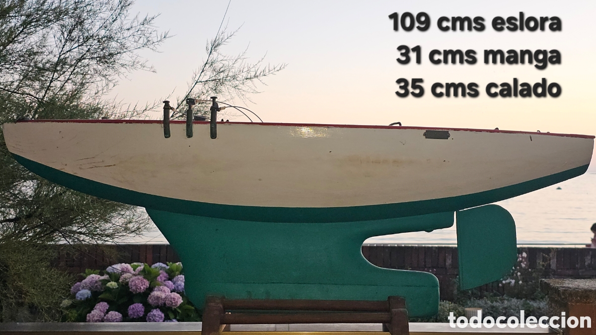 Vintage: CASCO VELERO MADERA MACIZA - Foto 7
