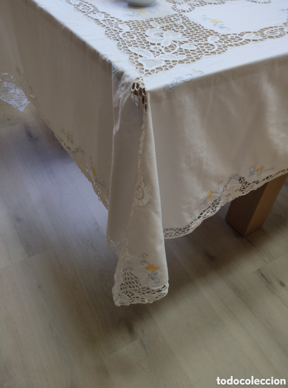 Vintage: Mantel con bordados y encaje - Foto 6
