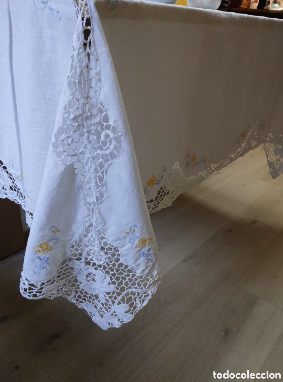 Vintage: Mantel con bordados y encaje - Foto 9