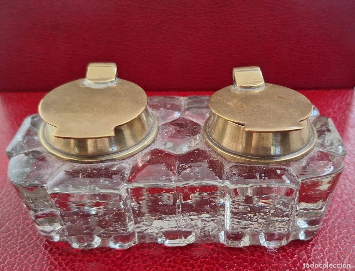 Vintage: TINTERO DOBLE &ldquo;CUARTEADO CL&Aacute;SICO&rdquo; - Foto 1