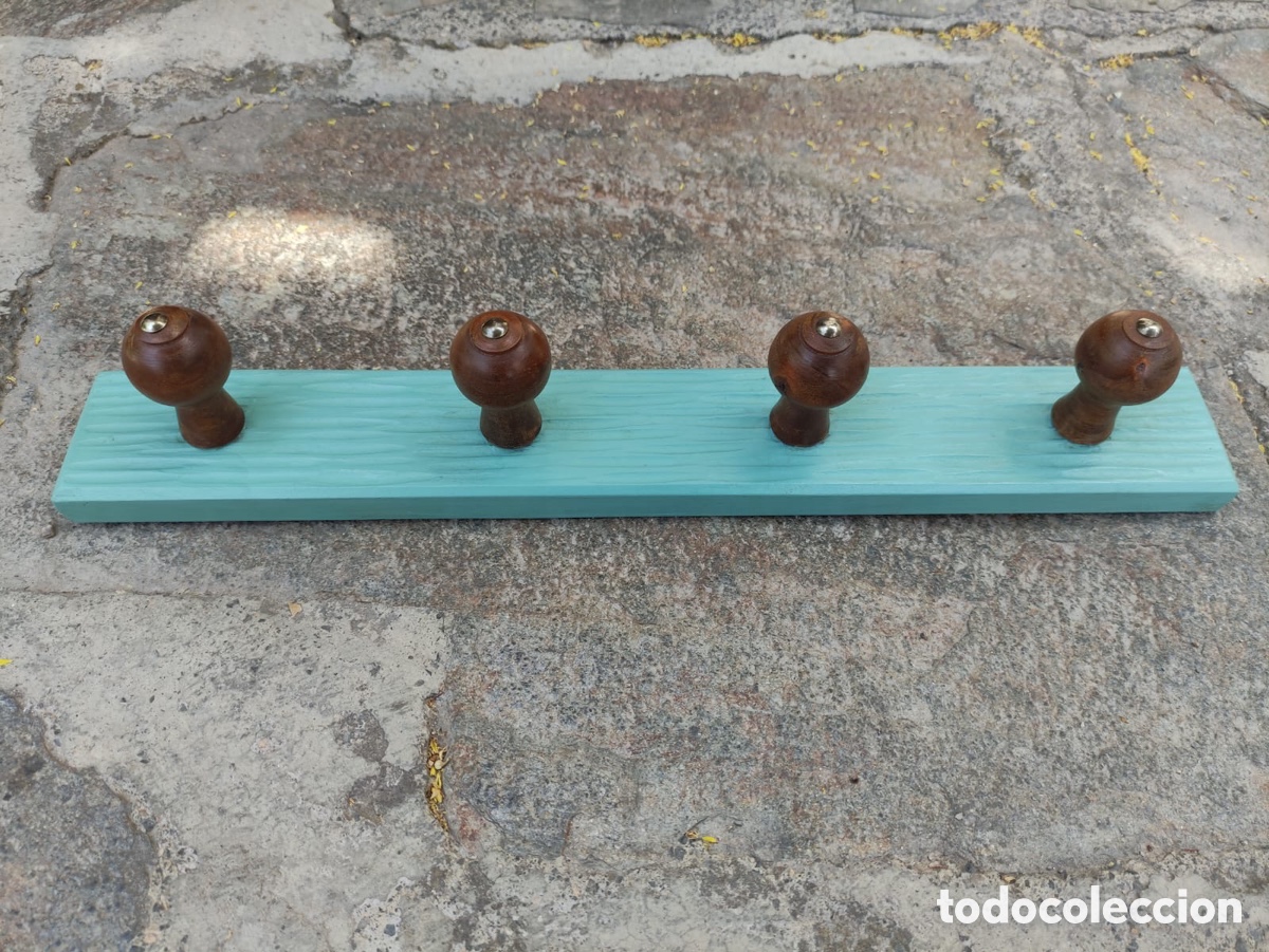 Vintage: Perchero Pared - 3 colgadores de madera - Foto 2