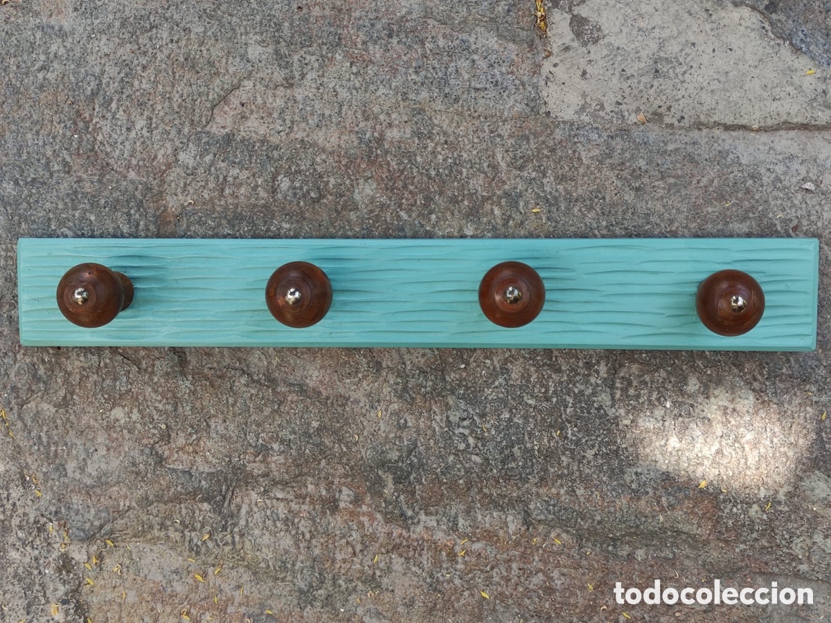 Vintage: Perchero Pared - 3 colgadores de madera - Foto 3