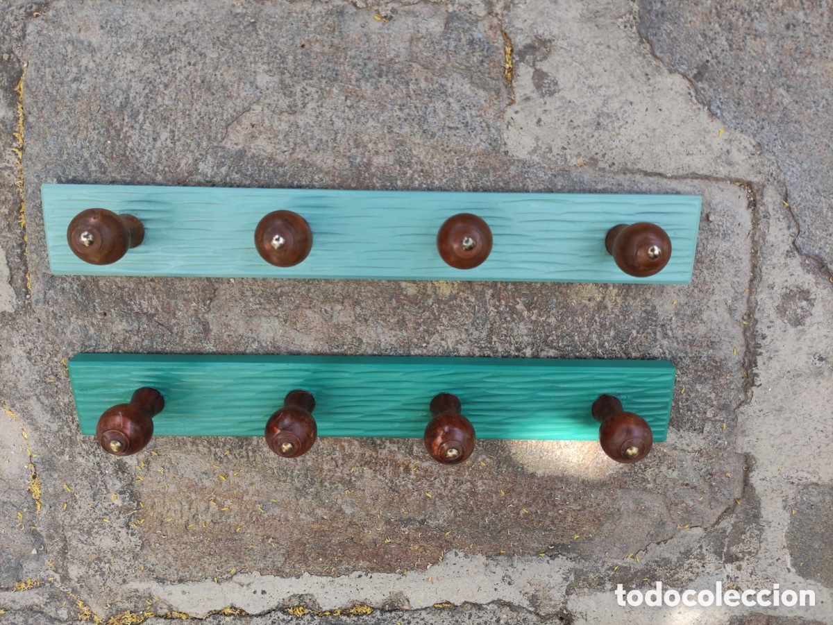 Vintage: Perchero Pared - 3 colgadores de madera - Foto 1