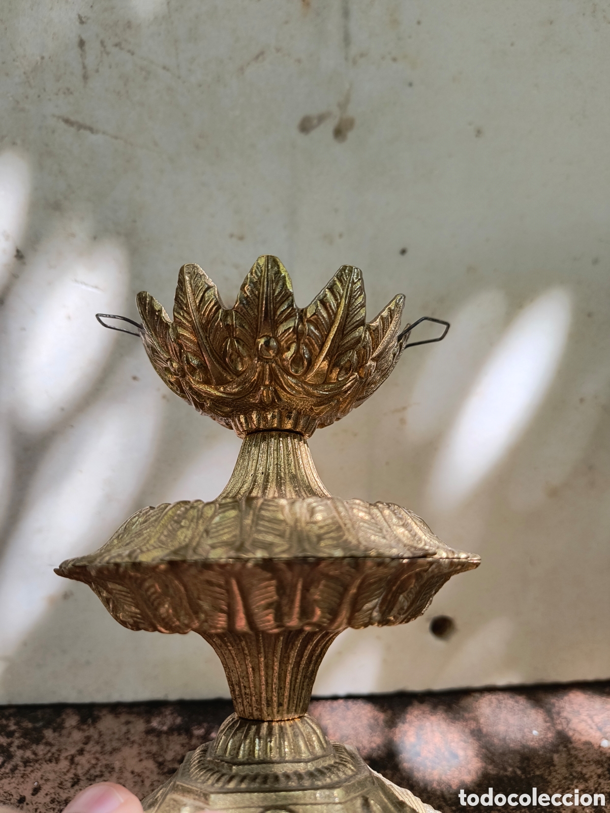 Vintage: PIE DE LAMPARA DE LATON - Foto 4