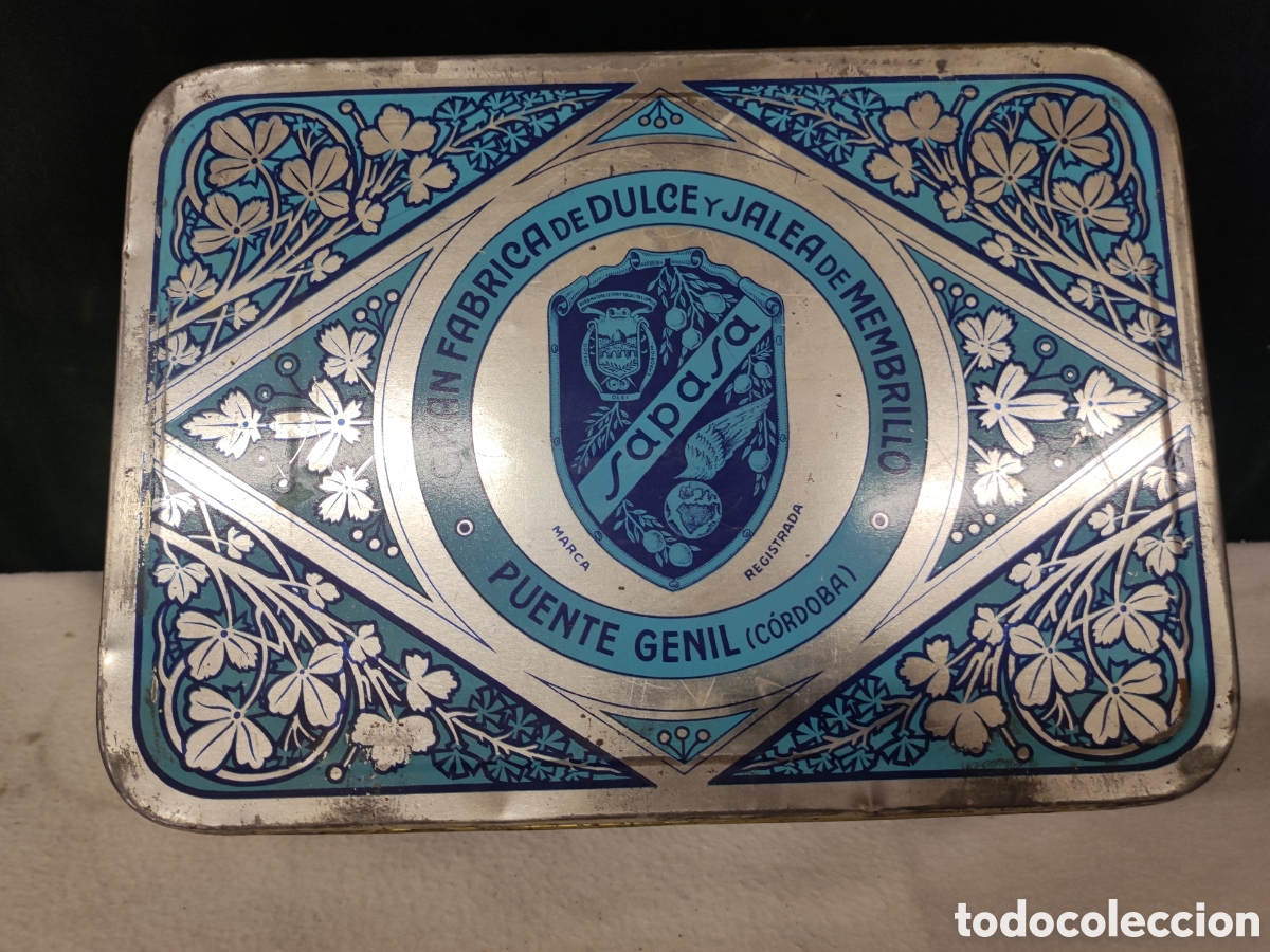 Vintage: Caja de chapa para dulce de membrillo - Foto 1