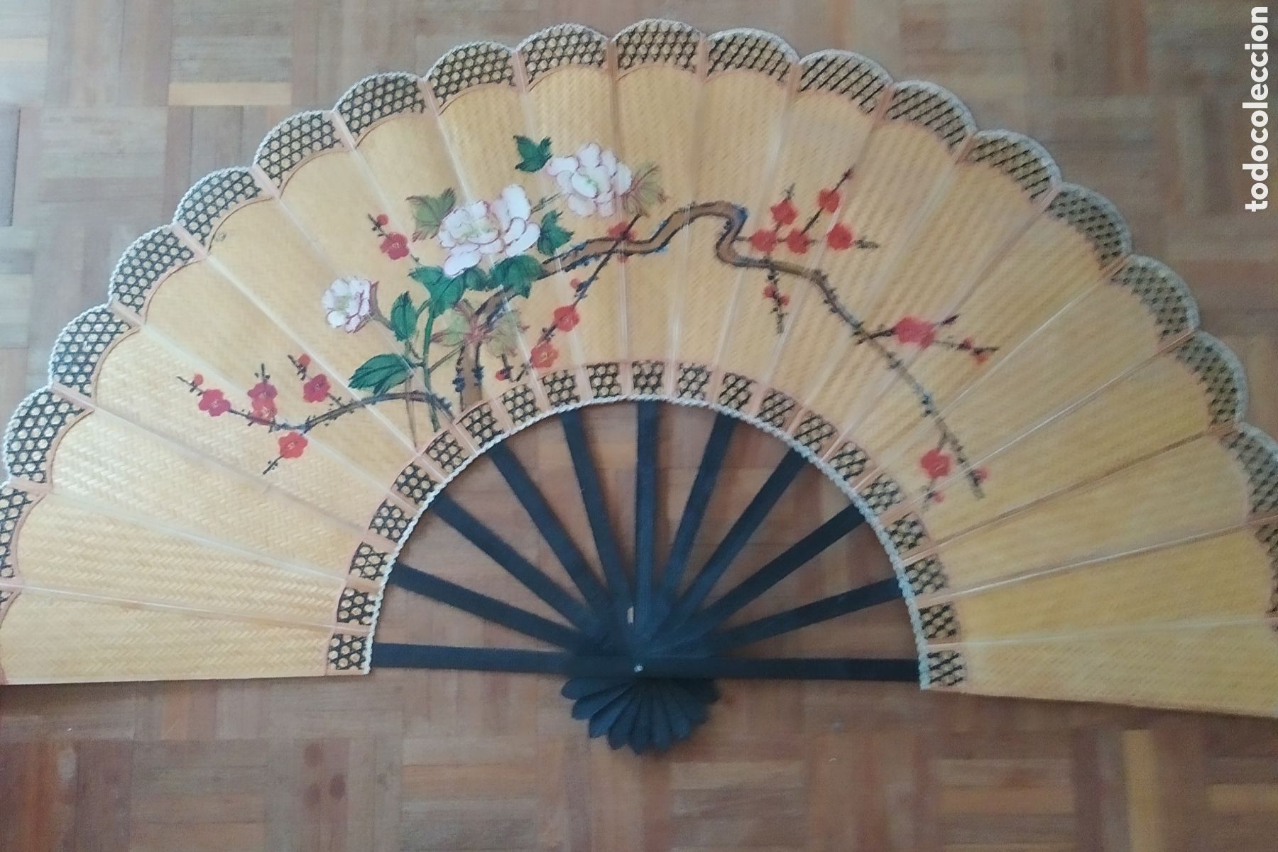 Vintage: Gran abanico decorativo Chino de bamb&uacute;. - Foto 2