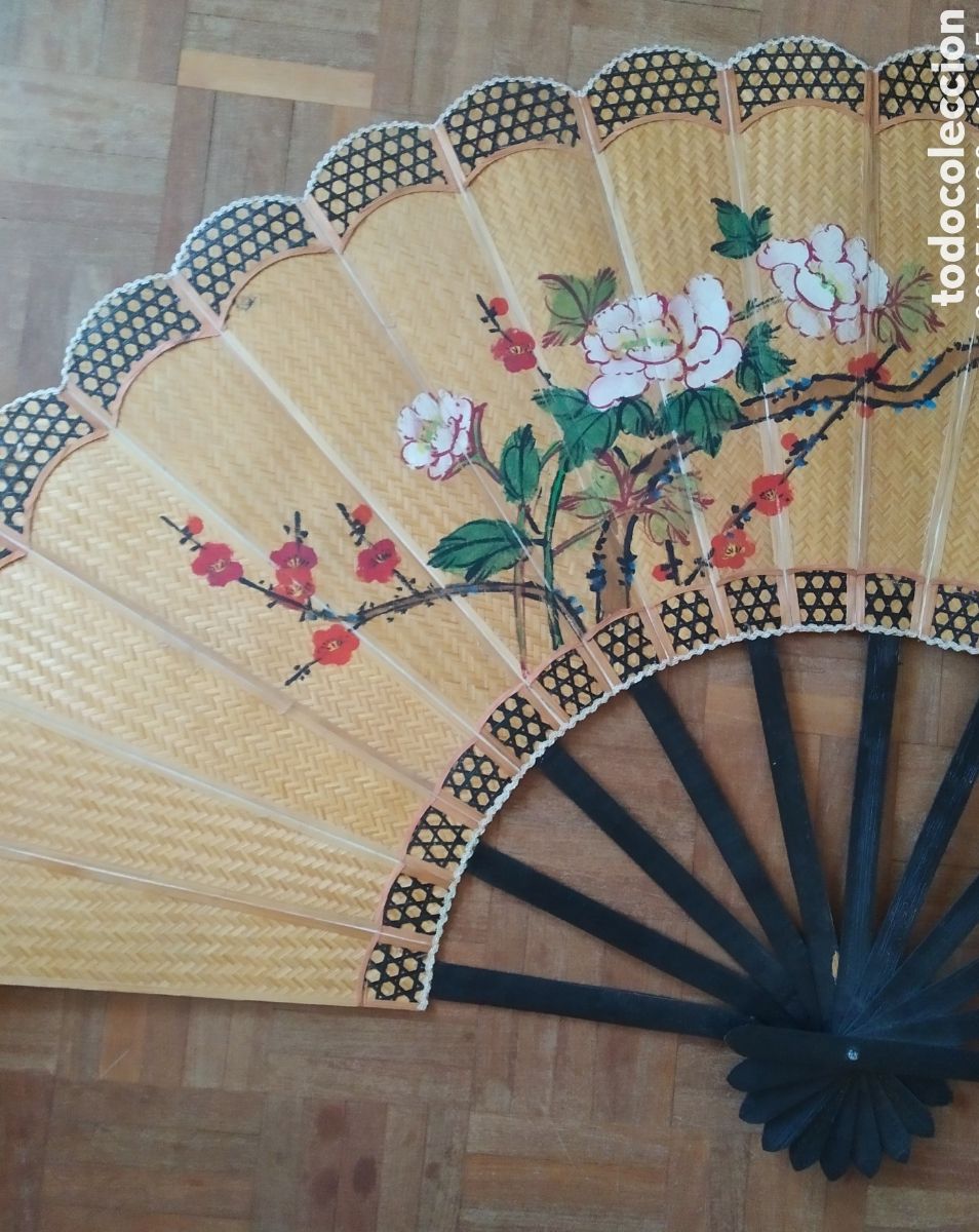 Vintage: Gran abanico decorativo Chino de bamb&uacute;. - Foto 3