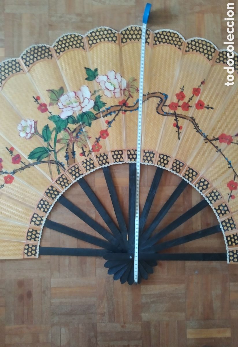 Vintage: Gran abanico decorativo Chino de bamb&uacute;. - Foto 4