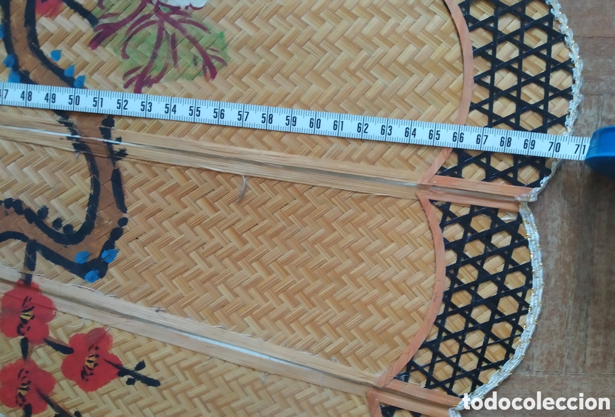 Vintage: Gran abanico decorativo Chino de bamb&uacute;. - Foto 5