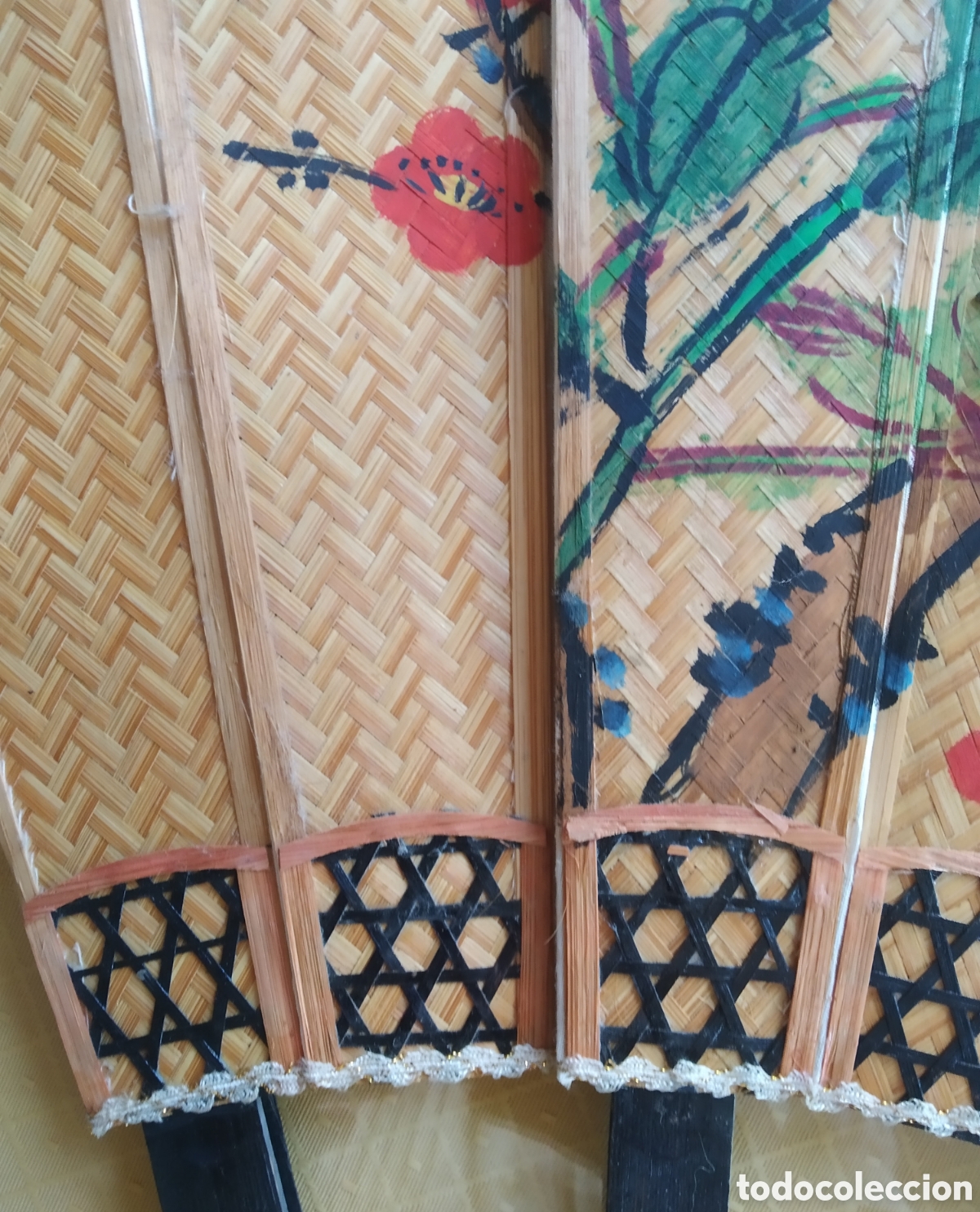 Vintage: Gran abanico decorativo Chino de bamb&uacute;. - Foto 6