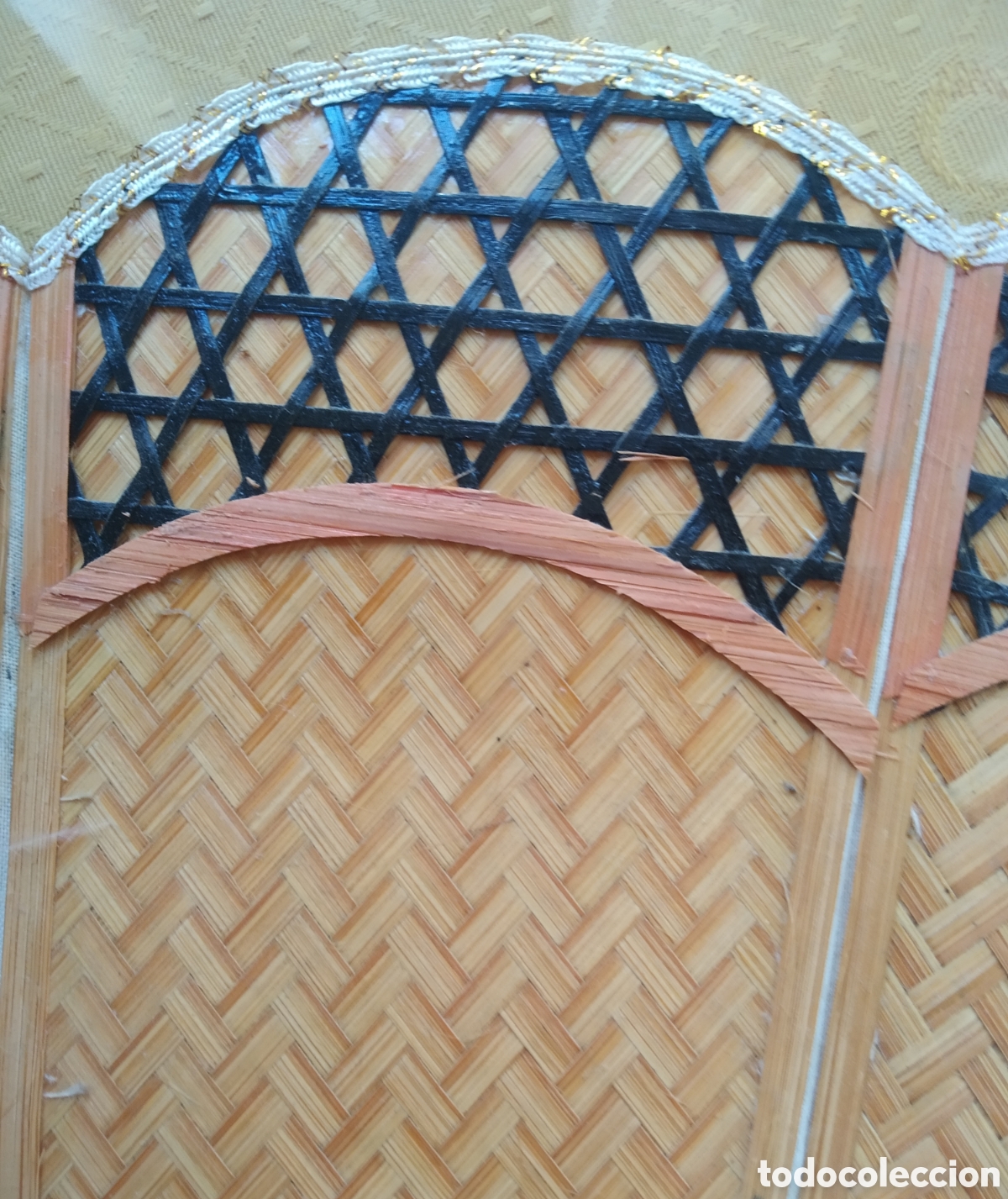 Vintage: Gran abanico decorativo Chino de bamb&uacute;. - Foto 7