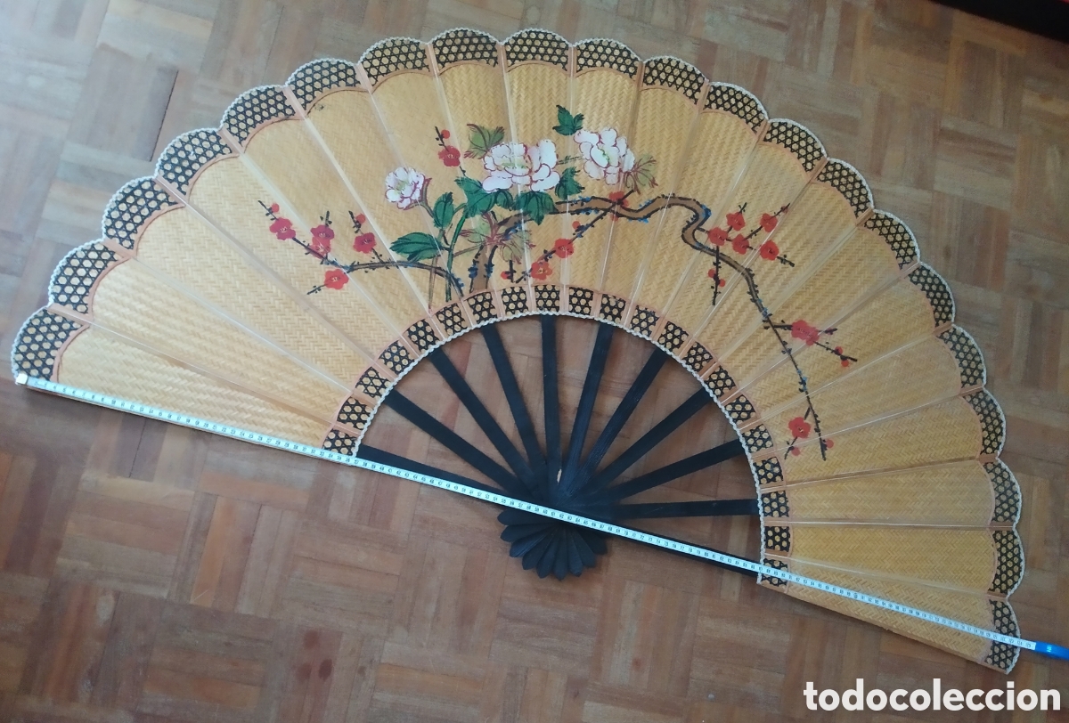 Vintage: Gran abanico decorativo Chino de bamb&uacute;. - Foto 8