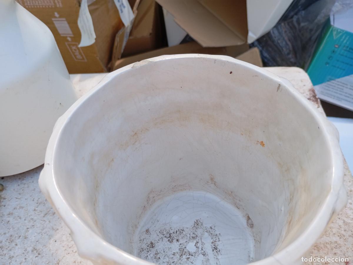 Vintage: maceta de ceramica blanca - Foto 3