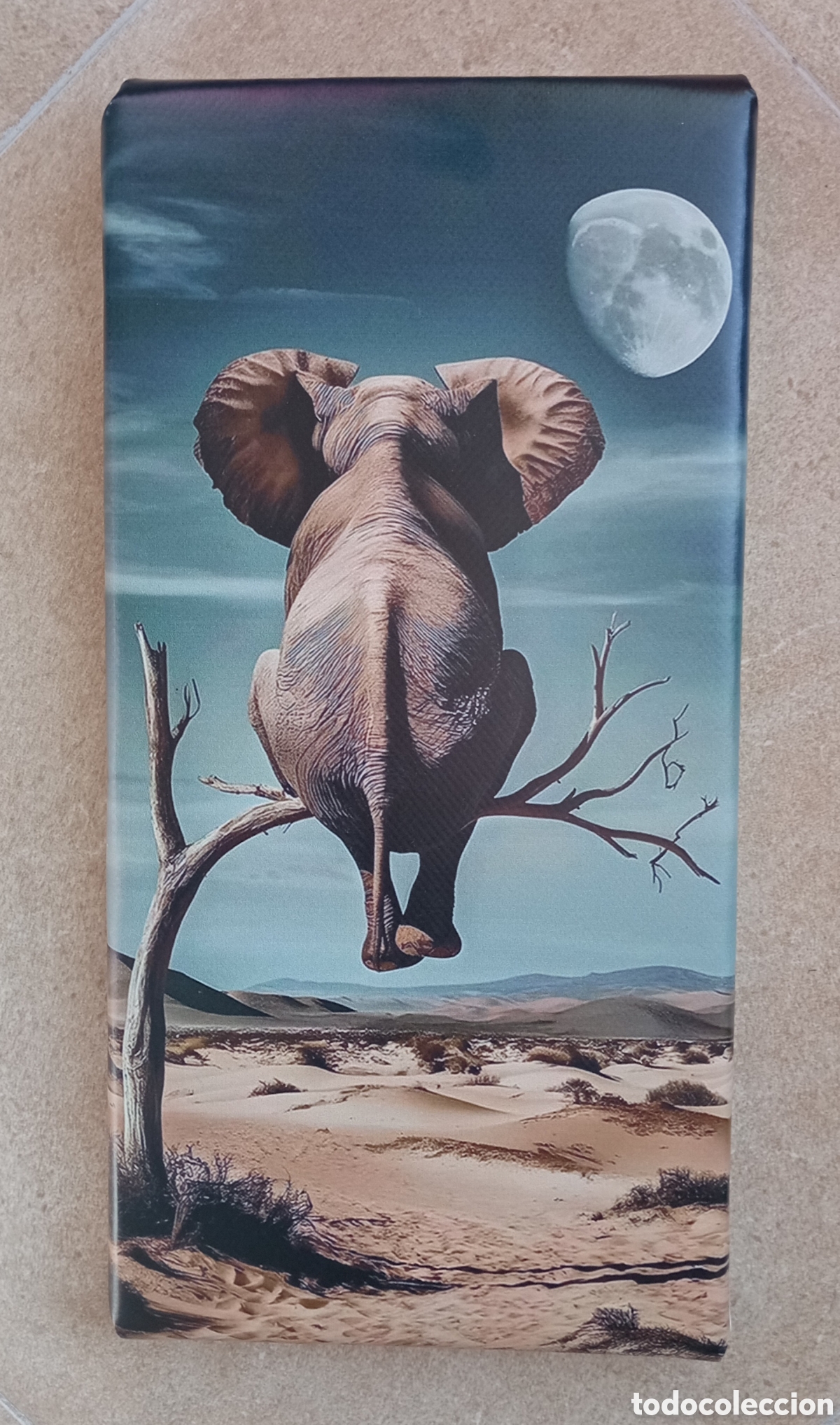 Vintage: Cuadro EL ELEFANTE Y LA LUNA - Foto 1
