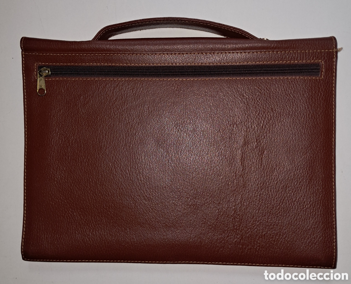 Vintage: CARTERA PORTADOCUMENTOS CON LLAVE DE PIEL CON GRABADO - Foto 3