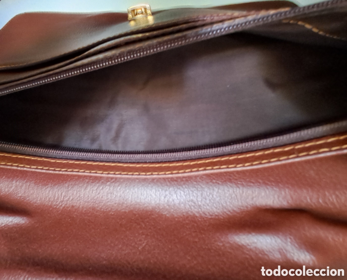 Vintage: CARTERA PORTADOCUMENTOS CON LLAVE DE PIEL CON GRABADO - Foto 8