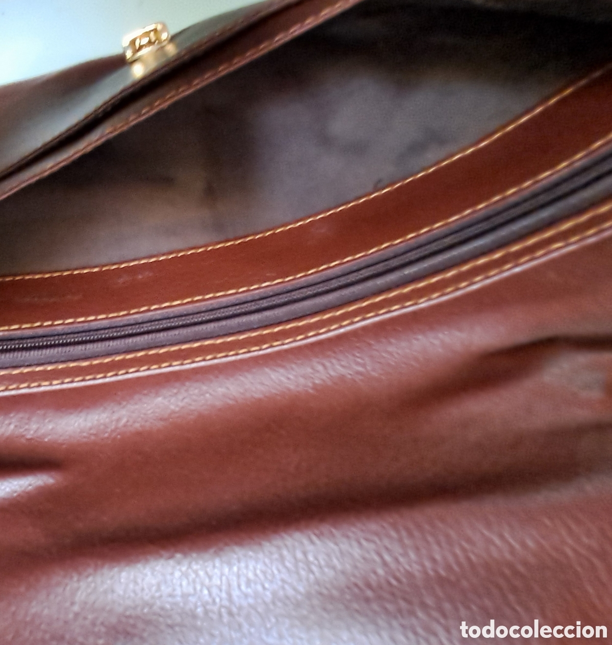 Vintage: CARTERA PORTADOCUMENTOS CON LLAVE DE PIEL CON GRABADO - Foto 9