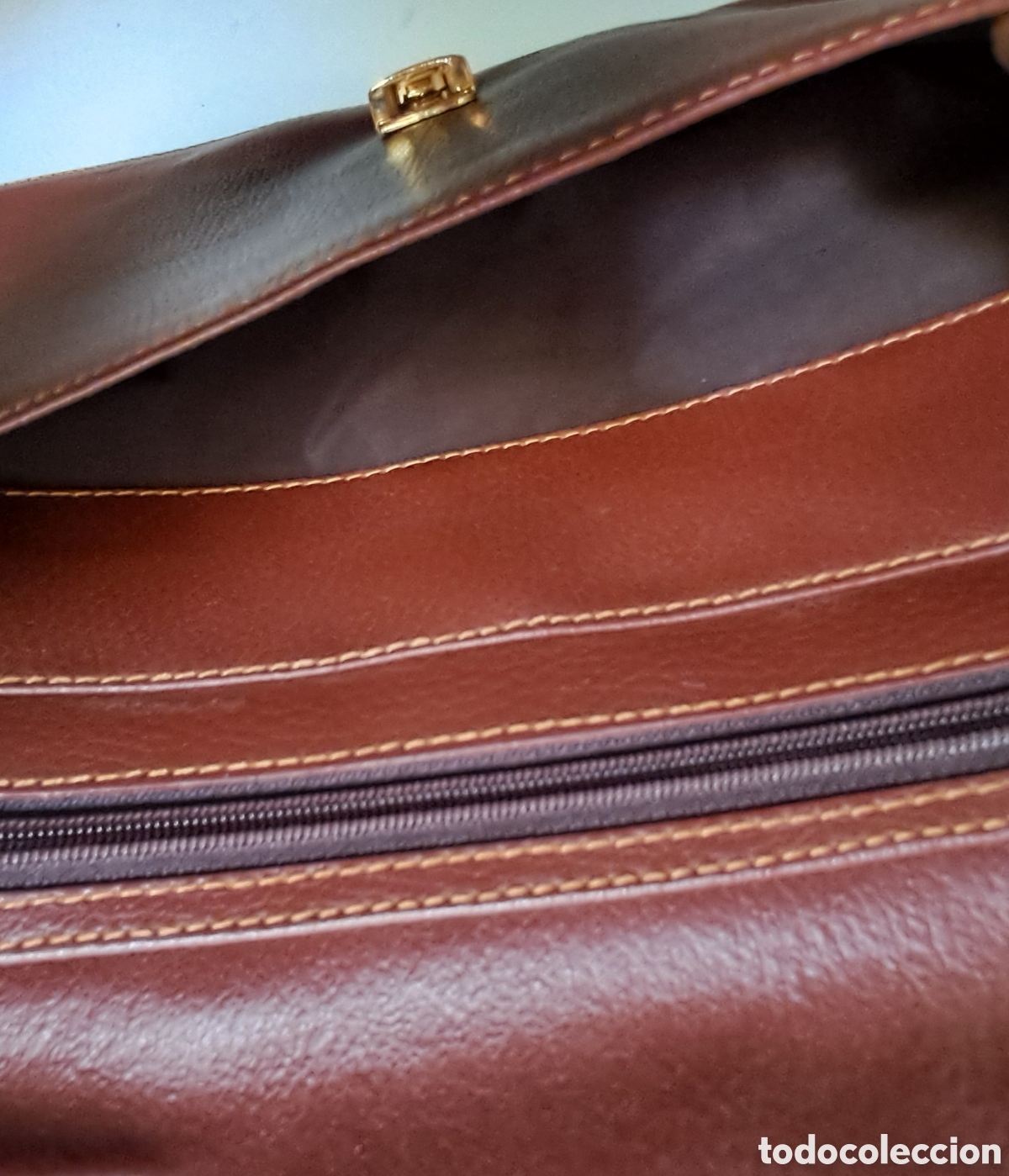 Vintage: CARTERA PORTADOCUMENTOS CON LLAVE DE PIEL CON GRABADO - Foto 10