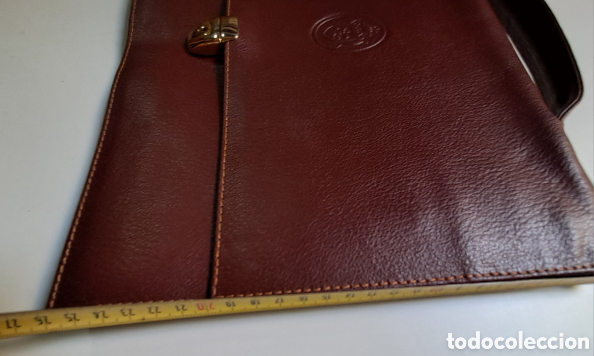 Vintage: CARTERA PORTADOCUMENTOS CON LLAVE DE PIEL CON GRABADO - Foto 12
