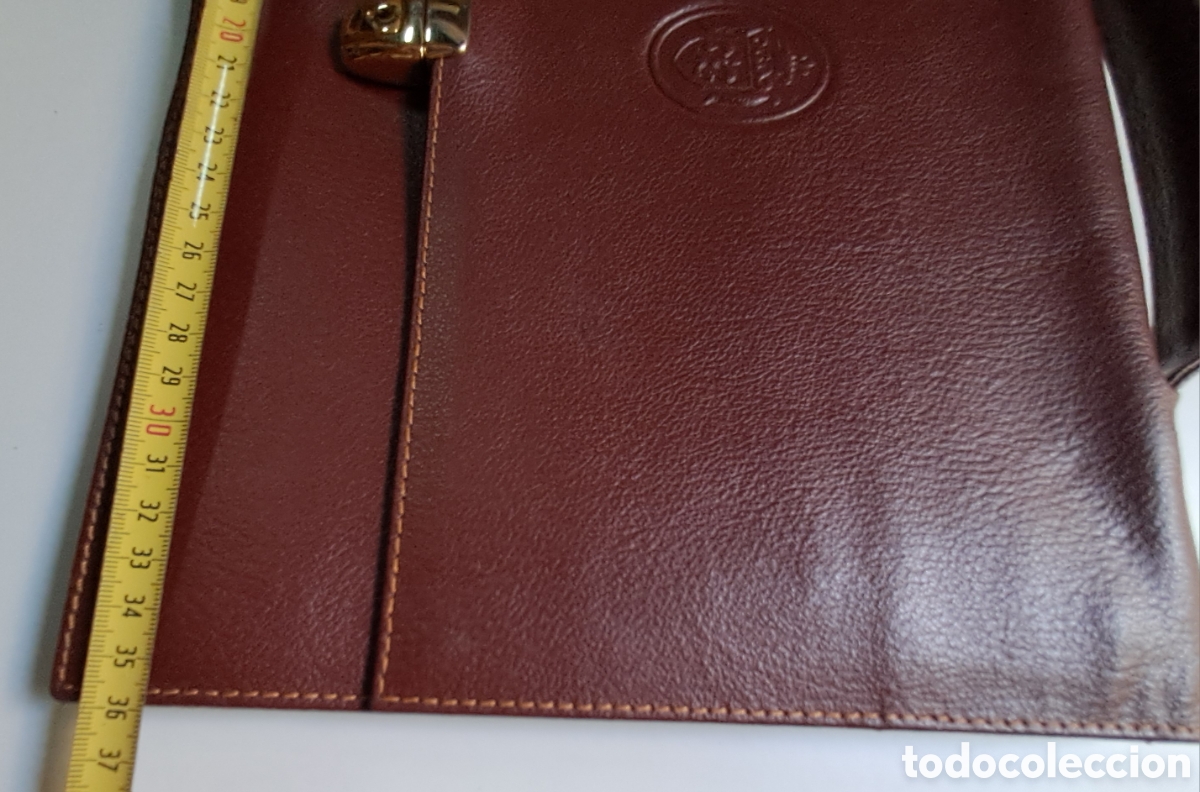 Vintage: CARTERA PORTADOCUMENTOS CON LLAVE DE PIEL CON GRABADO - Foto 13