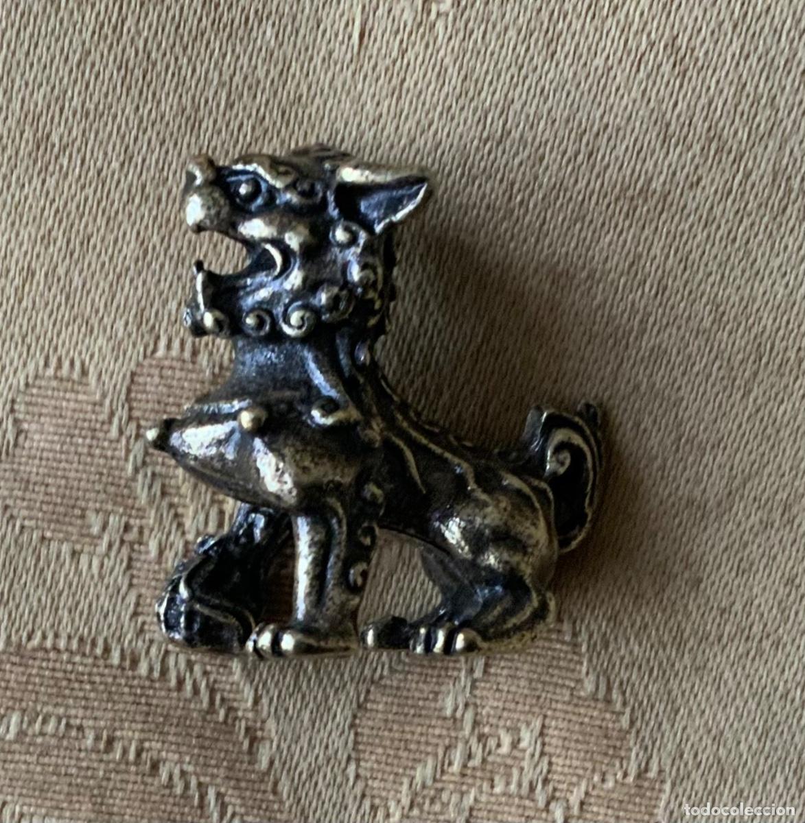Vintage: PAREJA PERROS FOO MINIATURA BRONCE - Foto 7