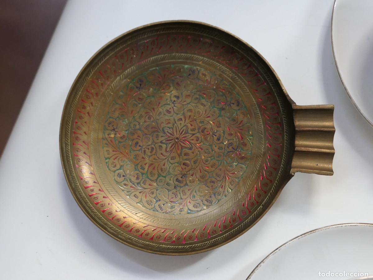 Vintage: Bandeja de metal decorada, D15 cm - Foto 1