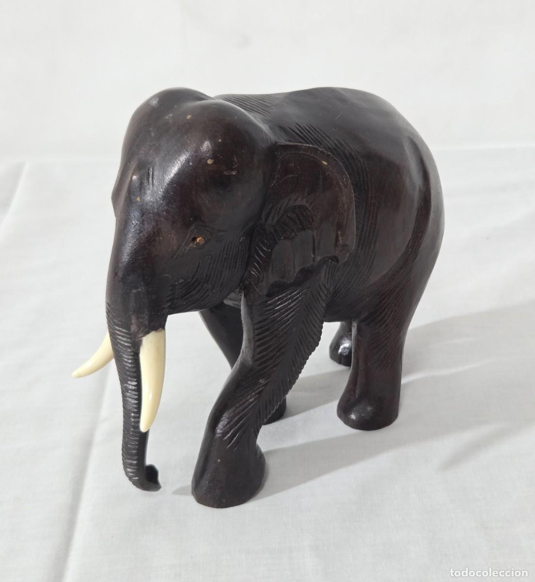 Vintage: Elefante tallado en madera - Foto 1