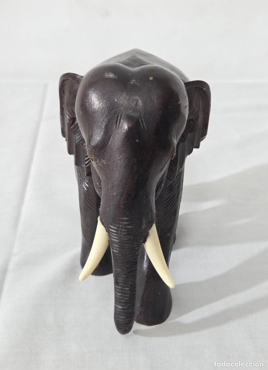 Vintage: Elefante tallado en madera - Foto 2