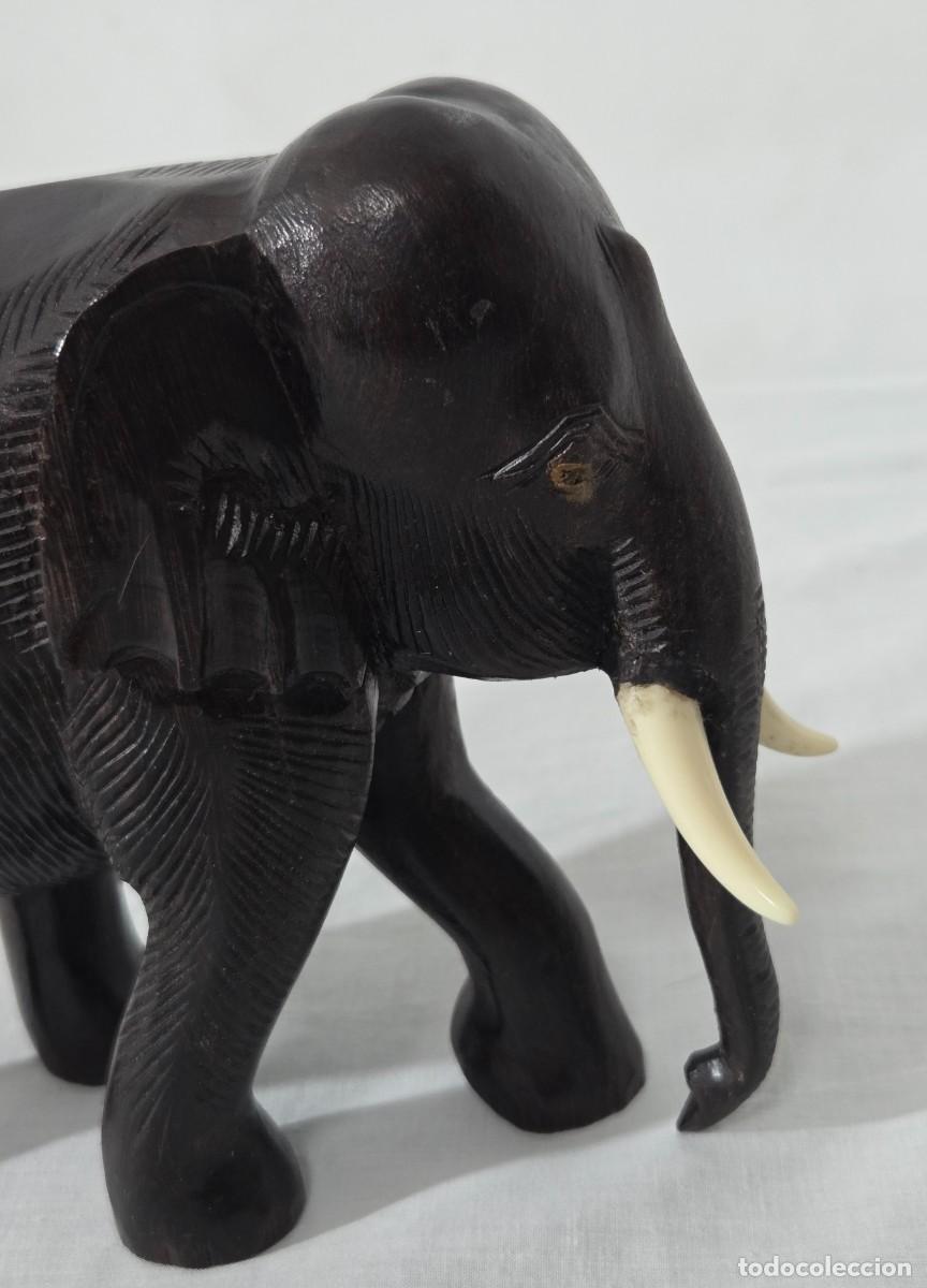 Vintage: Elefante tallado en madera - Foto 5