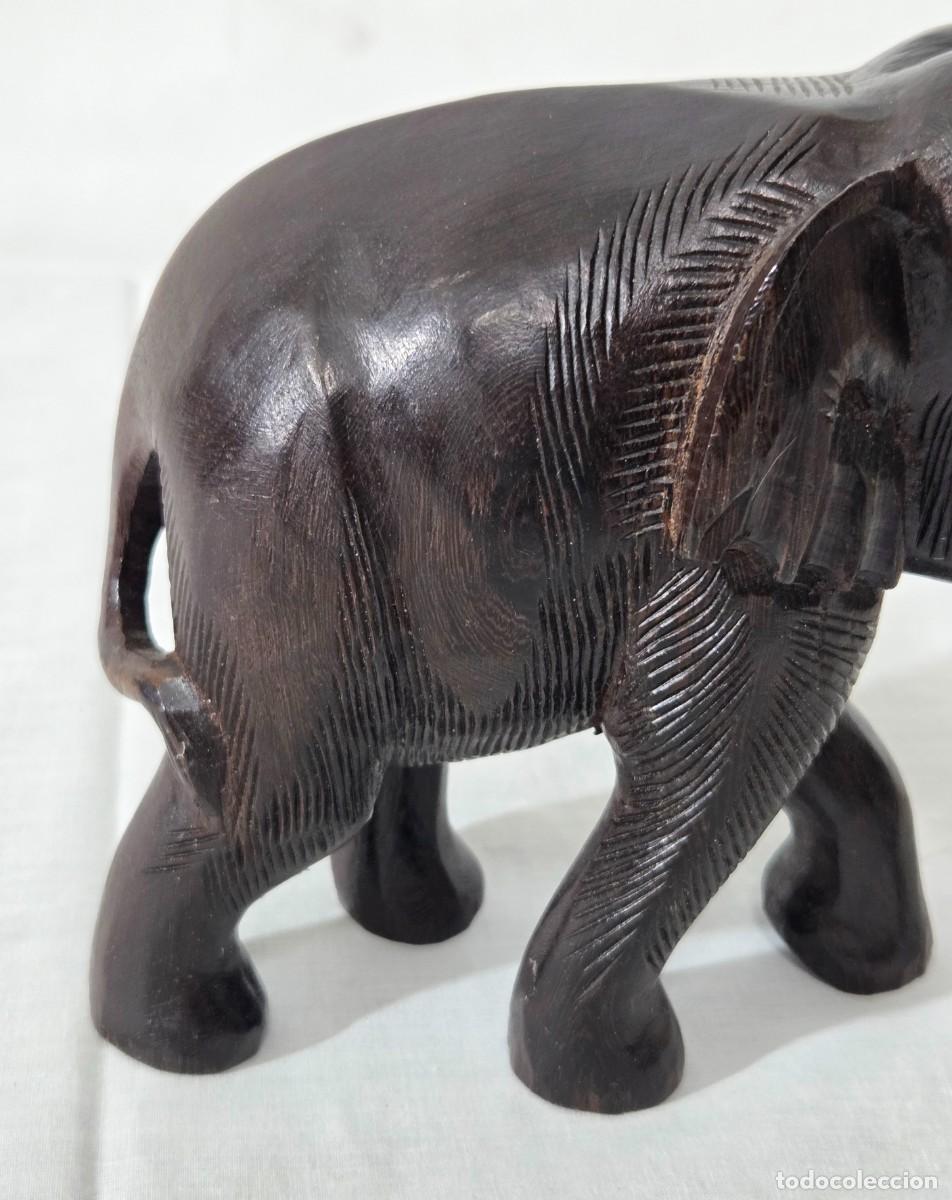 Vintage: Elefante tallado en madera - Foto 6