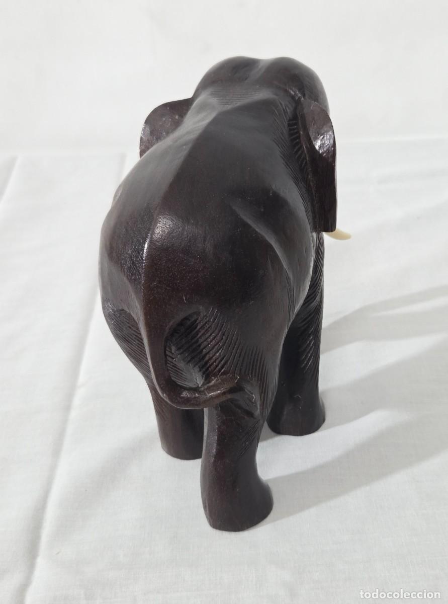 Vintage: Elefante tallado en madera - Foto 7