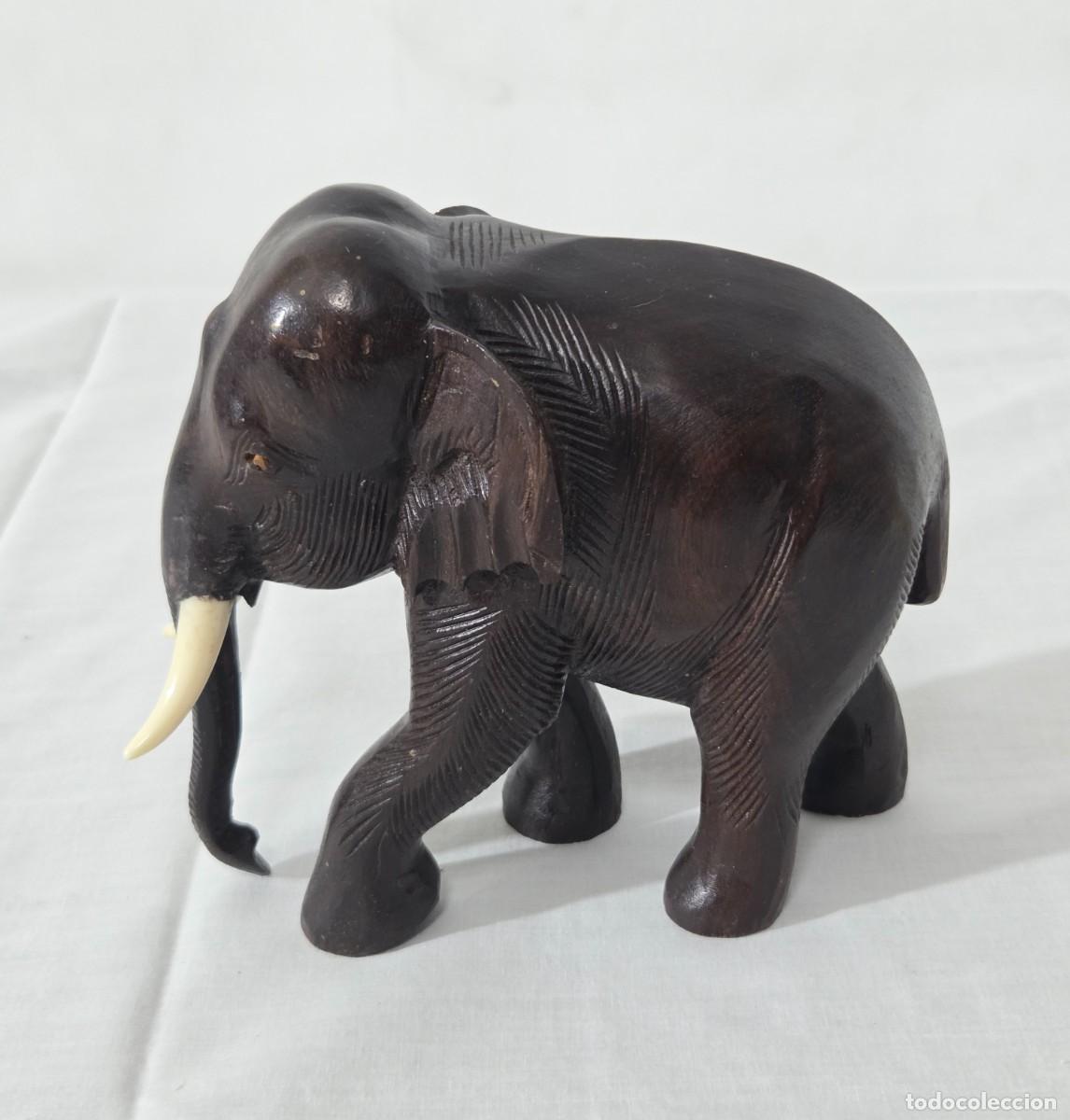 Vintage: Elefante tallado en madera - Foto 10