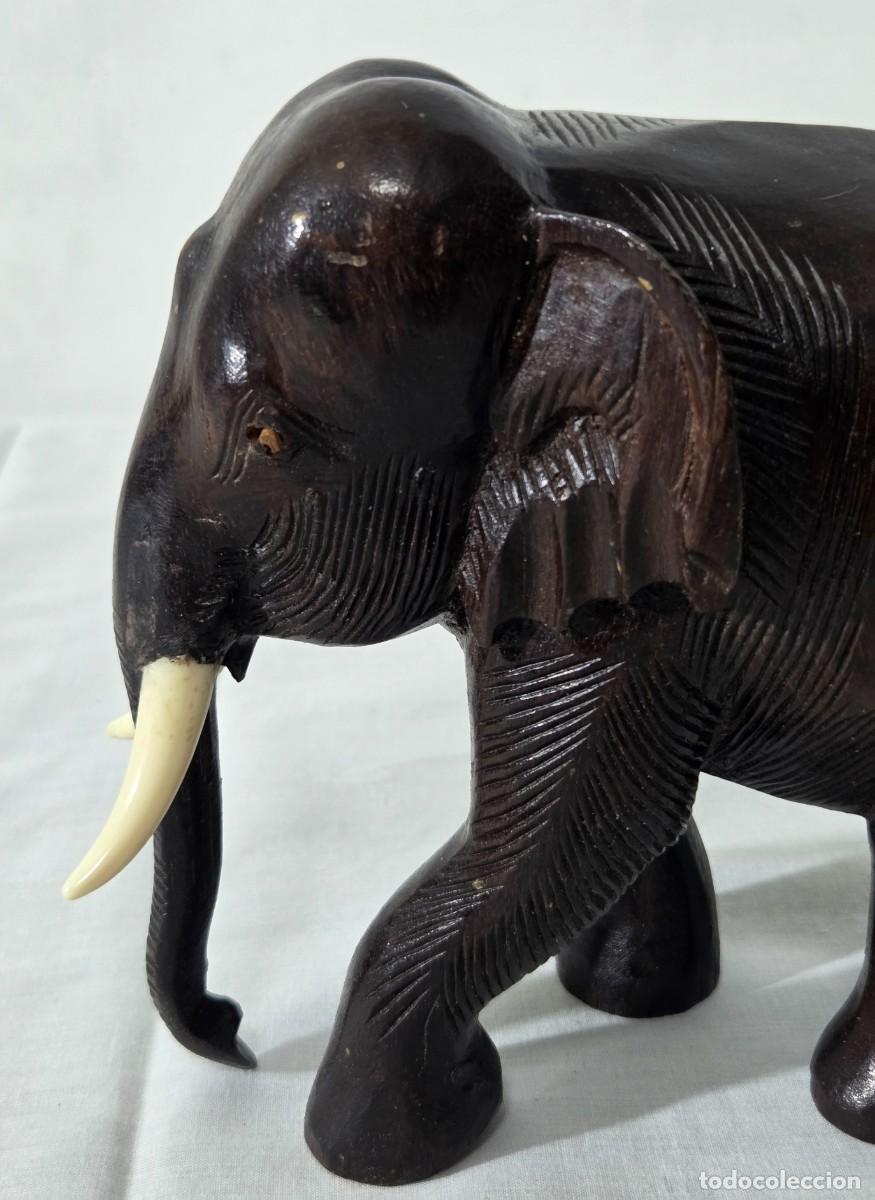 Vintage: Elefante tallado en madera - Foto 11