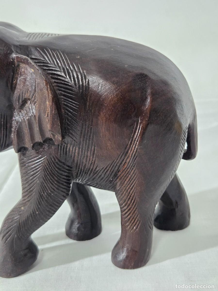 Vintage: Elefante tallado en madera - Foto 12