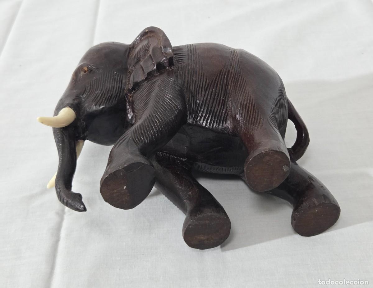 Vintage: Elefante tallado en madera - Foto 14