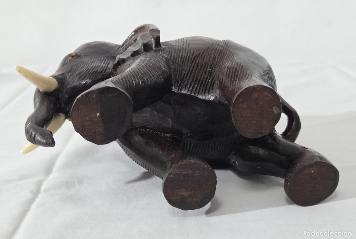 Vintage: Elefante tallado en madera - Foto 15